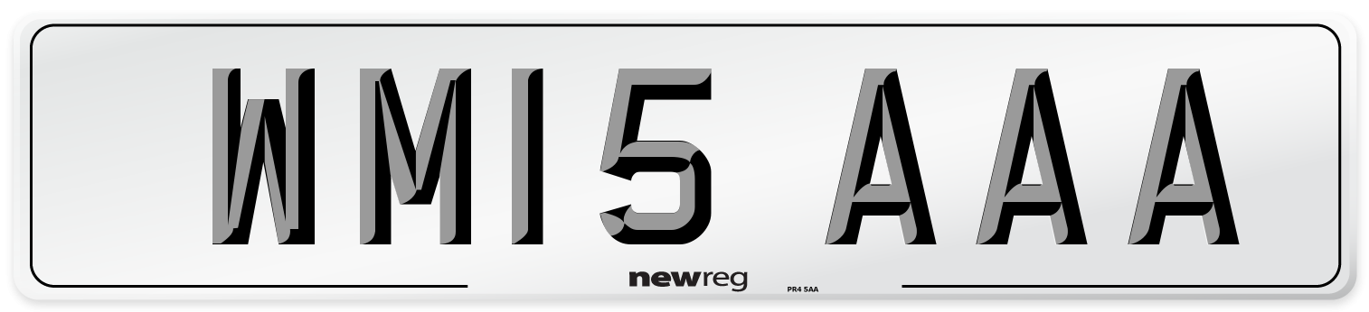 WM15 AAA Number Plate from New Reg